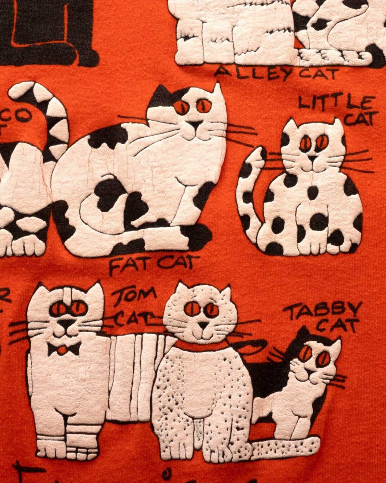 【古着】90’ｓSan Francisco土産 ねこ沢山発泡プリント オレンジT - 11