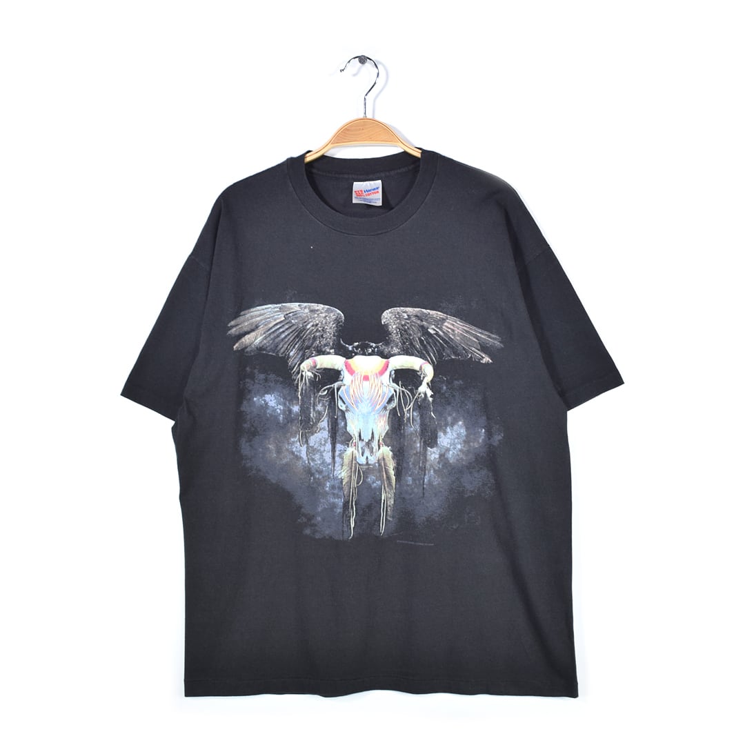 90s イーグルス USA製 ヴィンテージTシャツ 呪われた夜 ロックTシャツ ブラック 袖裾シングルステッチ サイズXL 古着 @AA0029