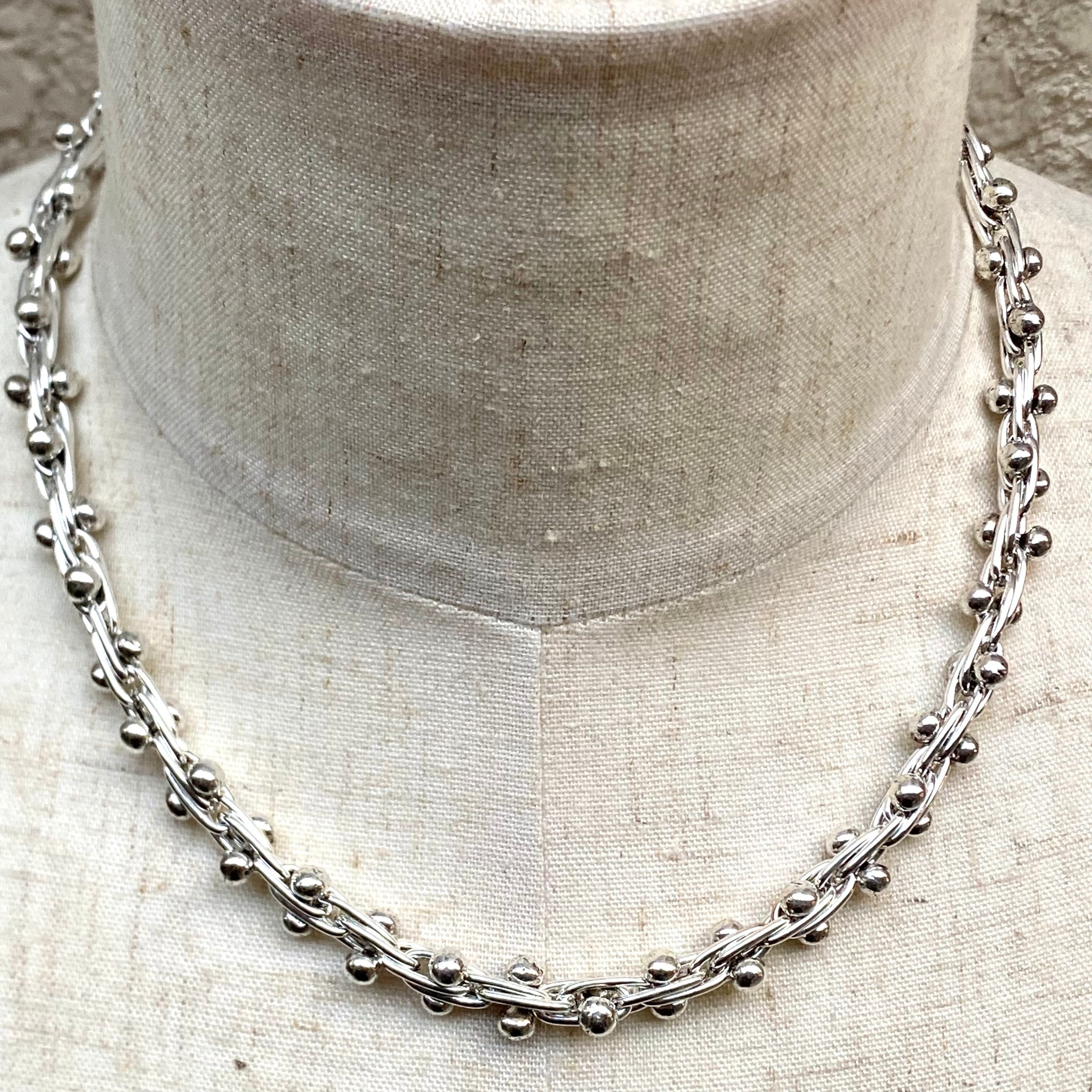 ITALY MADE SILVER925 TWIST CHAIN NECKLACE/シルバー/ネックレス