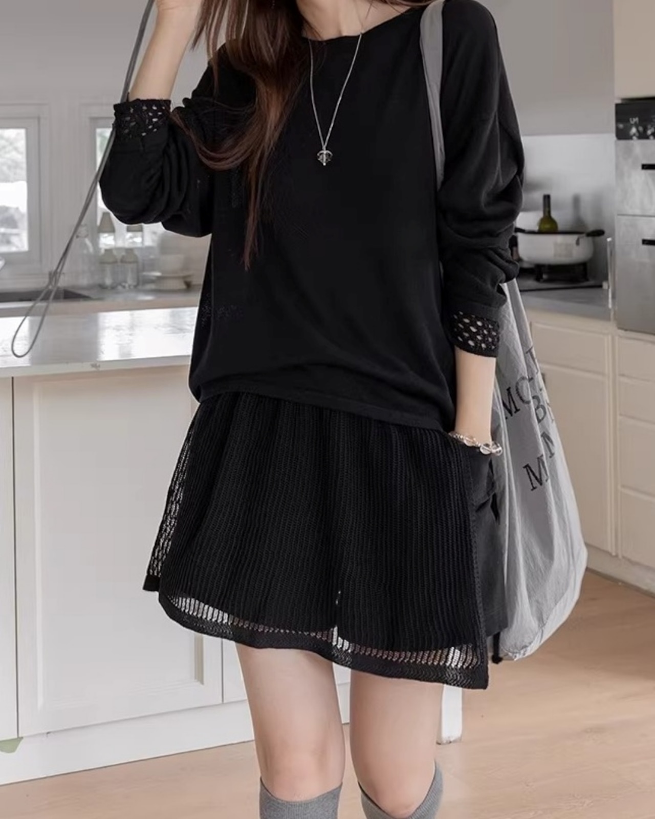 Modern texture loose knit Setup L0165