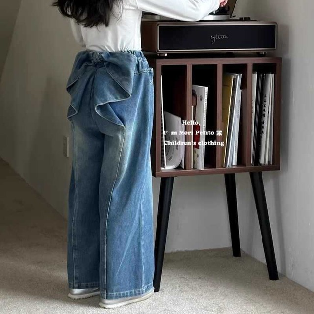 kids バックリボンデニムパンツ