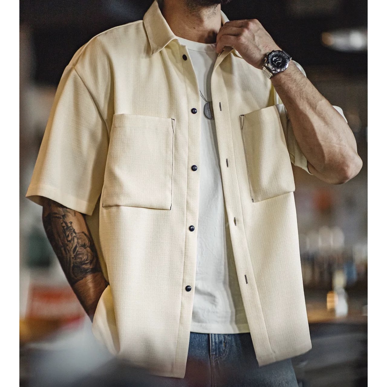 パッチポケット レギュラーカラー ボタンダウンシャツ 00254