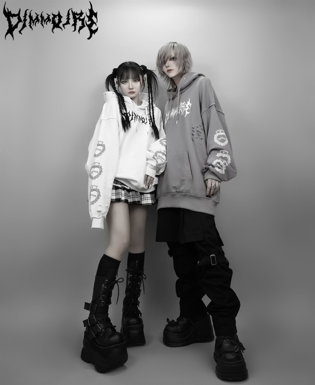 クラッシュBIGフーディ【Gray】