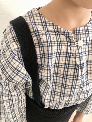 ［即納］Rii. check blouse