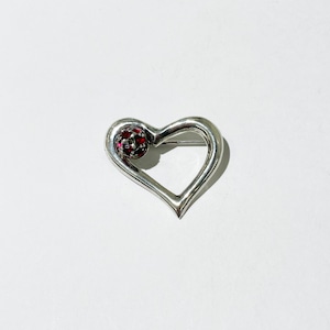 Vintage 925 Silver Heart Bijoux Brooch