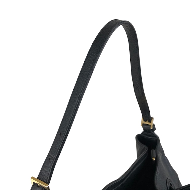LOEWE ロエベ ショルダーバッグ ブラック アナグラム レザー 巾着 vintage ヴィンテージ オールド kwnn6u