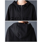 レース切り替え ロングパーカーコート 00031