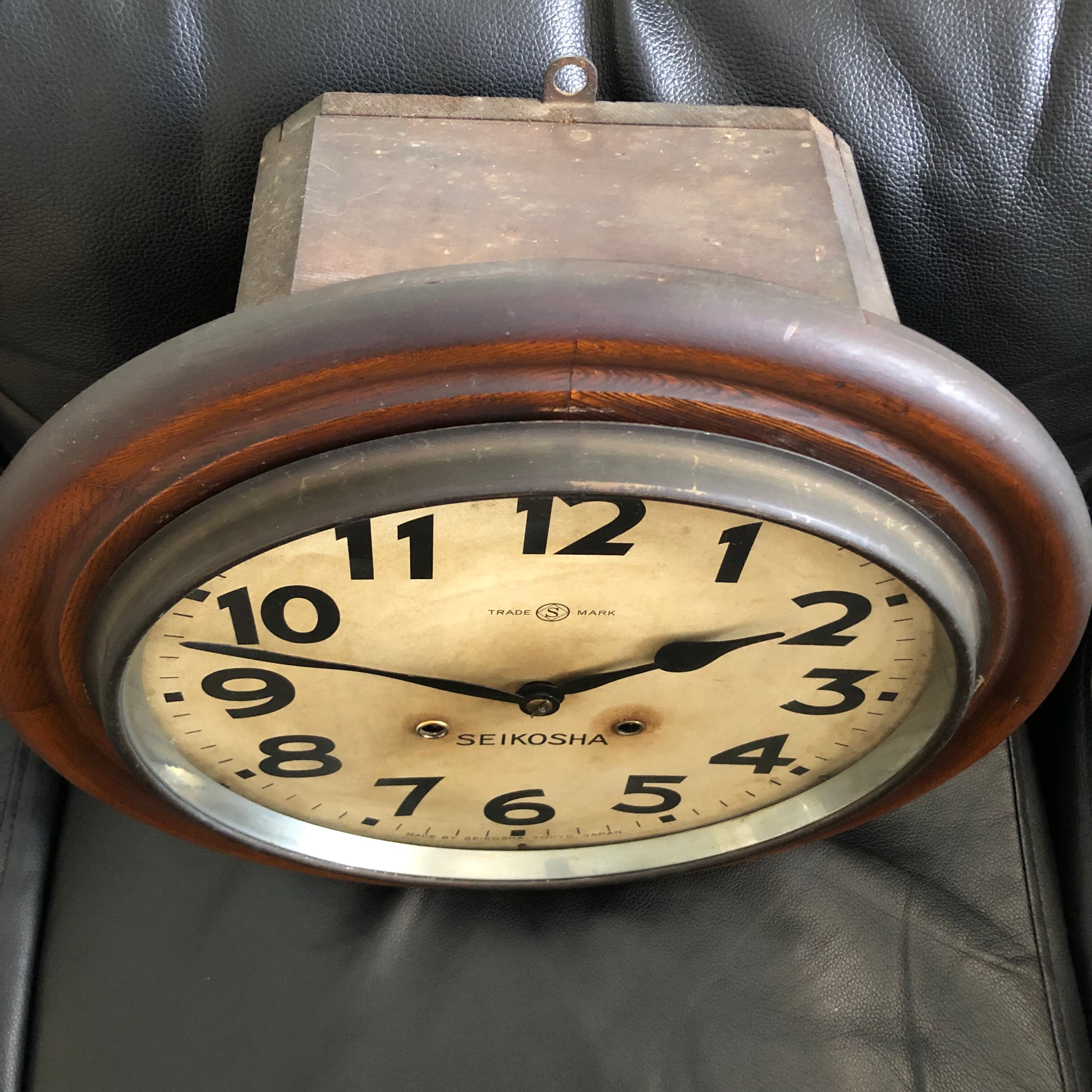 昭和初期頃 精工舎 丸型グレシャム型掛時計 オーバーホール済 稼働品