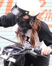 ROBIN FACEMASK /チェック　ブラックグレー
