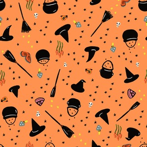 限定数3！USAコットン フリーキーファミリア Witchy Woman  55 X45cmカット販売