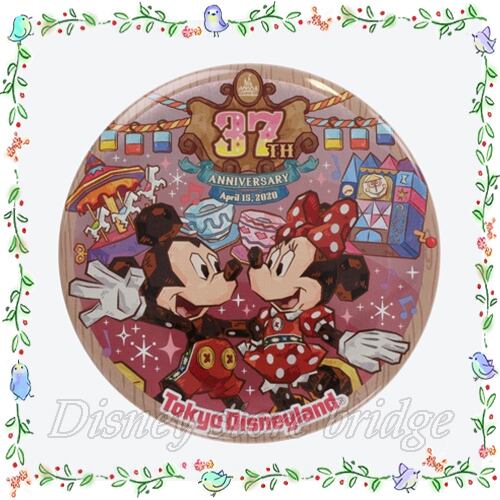 カンバッジ ディズニーランド 37周年 記念 ディズニーリゾート 限定 お祝い ミッキー ミニー ドナルド デイジー 缶バッジ バッジ コレクション