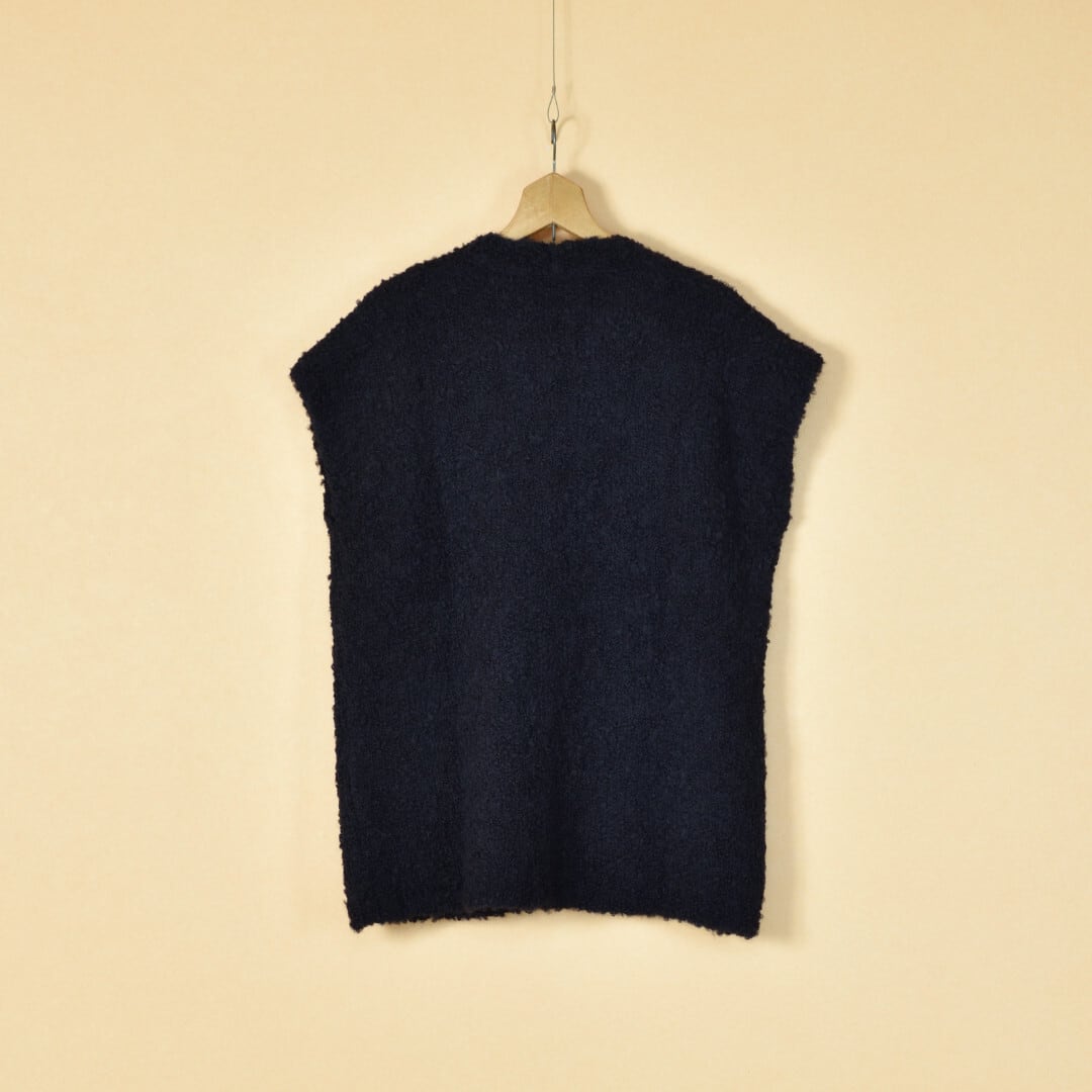 maison de soil メゾンドソイル ブークレVネックベスト・3900 ダークネイビー
