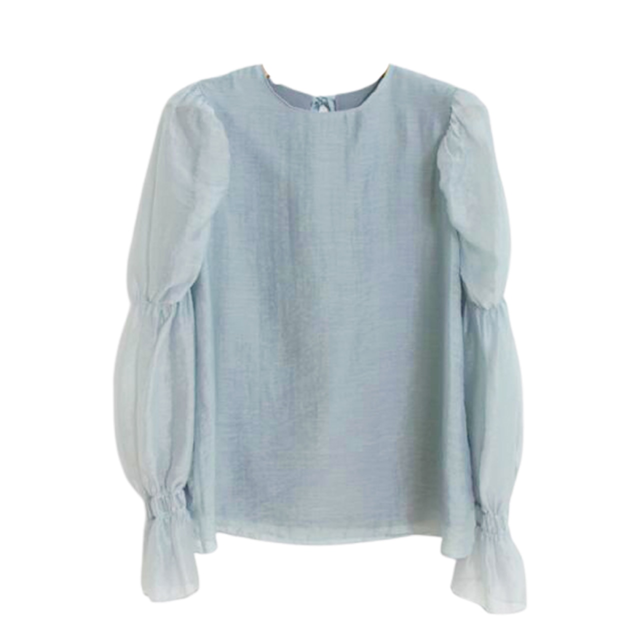 シースルーバックリボンブラウス D1280