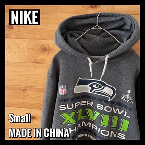 【NIKE】NFL シアトル・シーホークス スーパーボウル スウェット パーカー フーディ us古着