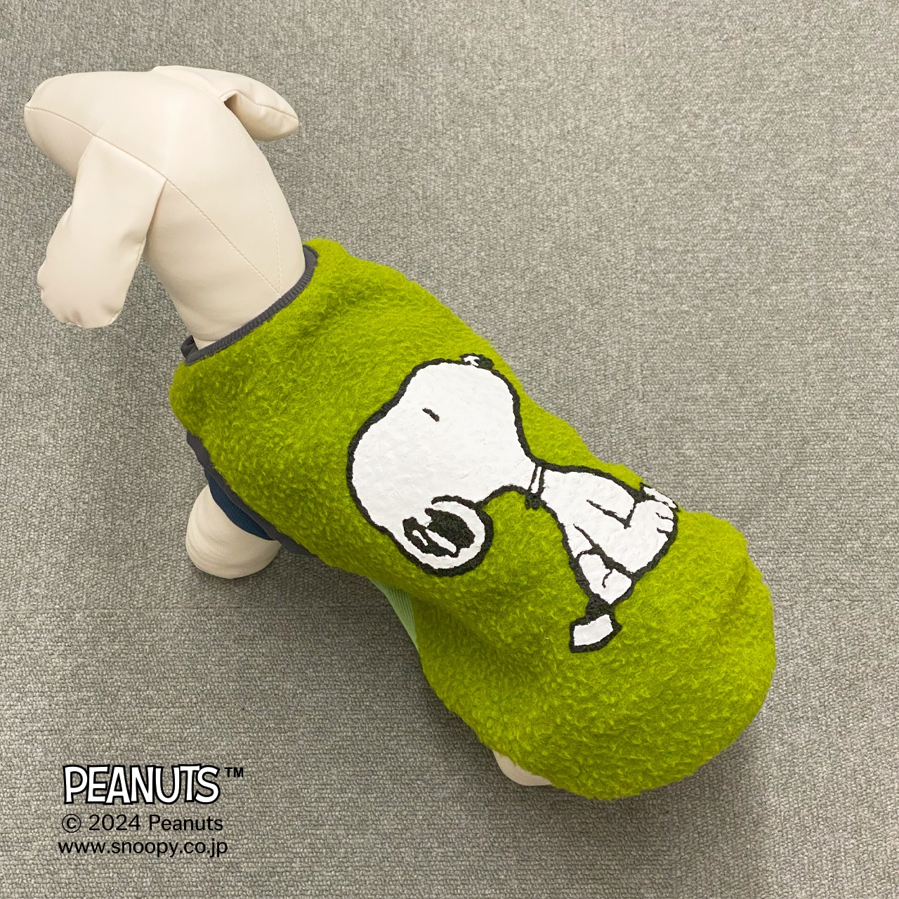PEANUTS & MAISON TARTS MT24SN201-B-A2 半袖プルオーバー GRN グリーン ナッピングウール×おすわりSNOOPY厚型