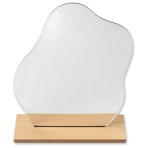 【特価処分】MagZen ウェーブミラー 割れない鏡 スタンドミラー 北欧風デザイン 化粧鏡 おしゃれ インテリア 軽量 安全 (クラウド)