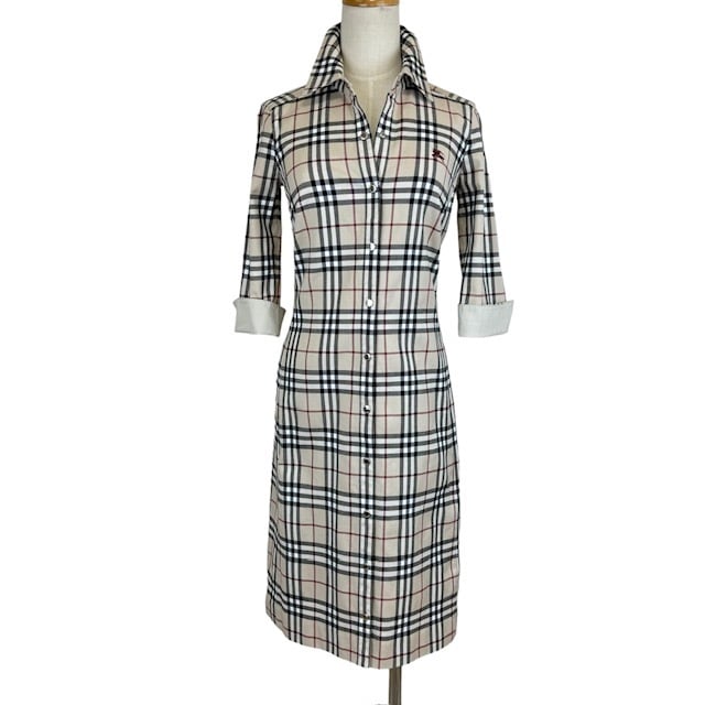 中古 バーバリーブルーレーベル BURBERRY BLUELABEL 七分袖 シャツ 