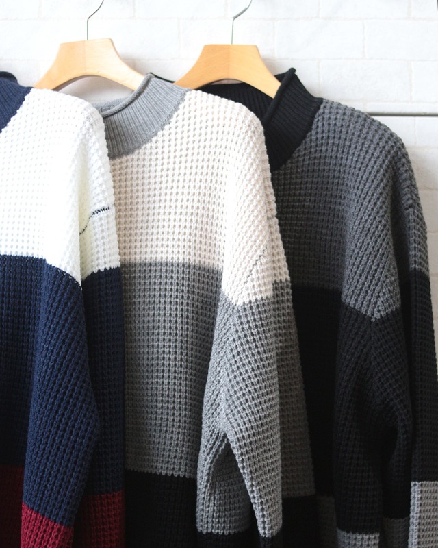 【TMDL】ルーズサイズ  パネルボーダーニット　(251076)