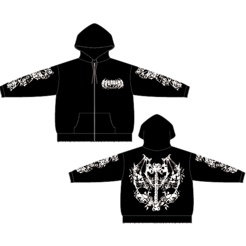 【近日発売予定】ROSE SKULL ZIPパーカーⅡ