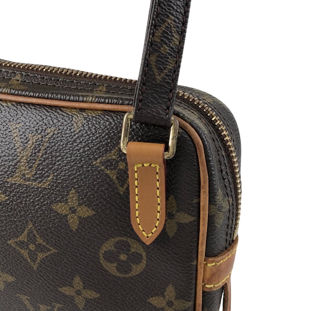 LOUIS VUITTON ルイヴィトン モノグラム ショルダーバッグ ブラウン PVC レザー vintage ヴィンテージ オールド u4jnak