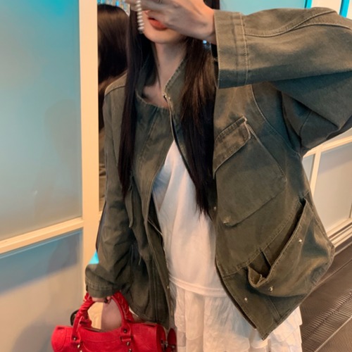 ワークジャケット風オーバーサイズジャケット    00025