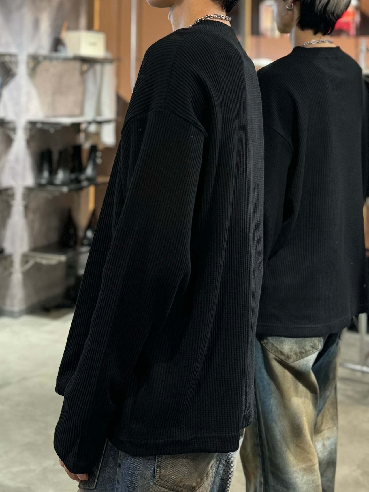 ALUDE SELECT】henry neck waffle T-shirt（3color） | 【ALUDE】韓国 