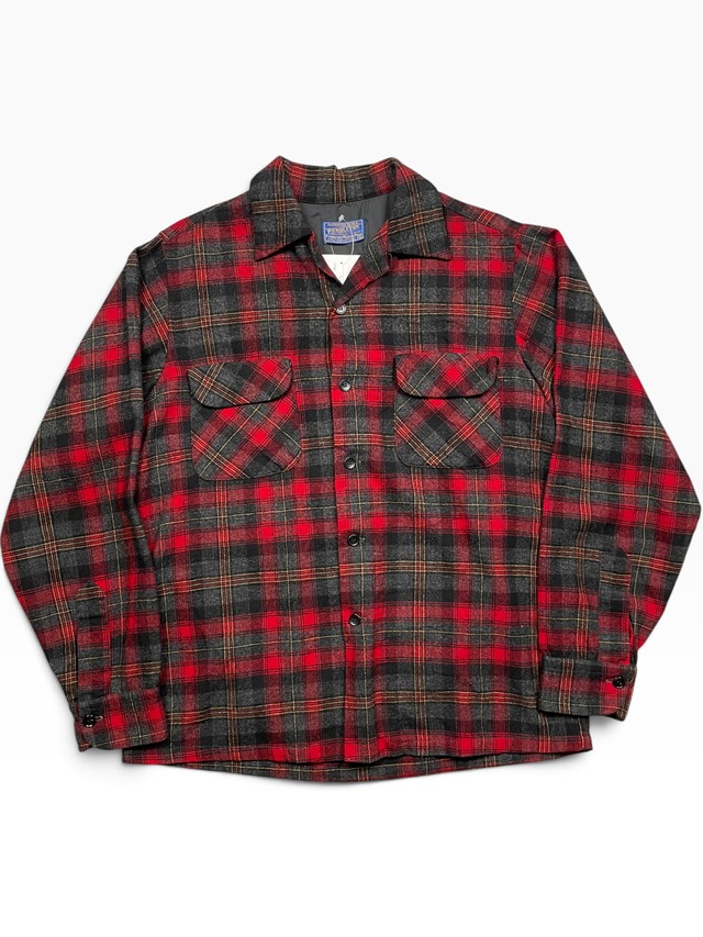 《M》PENDLETON ペンドルトン 開襟 チェック柄 両胸ポケット