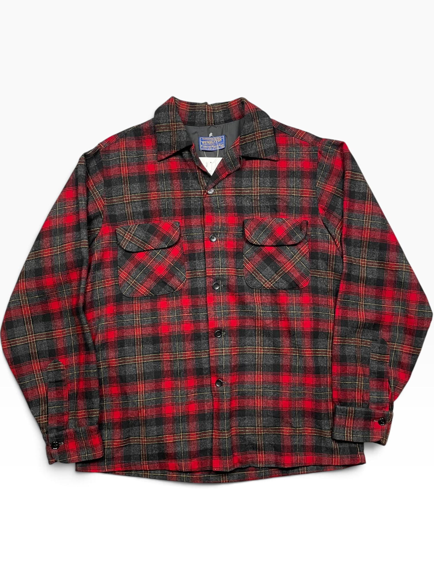 《M》PENDLETON ペンドルトン 開襟 チェック柄 両胸ポケット