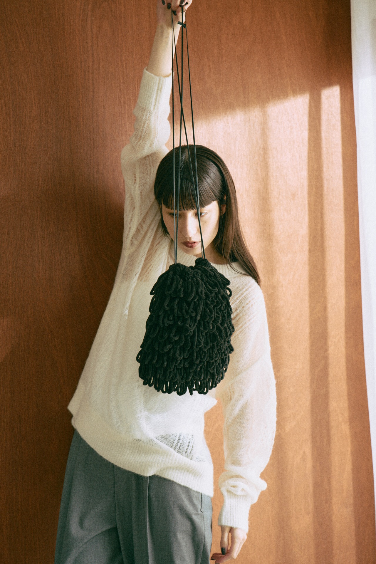 Thick Velvet Loop Monster Mini Bag Hand Knit