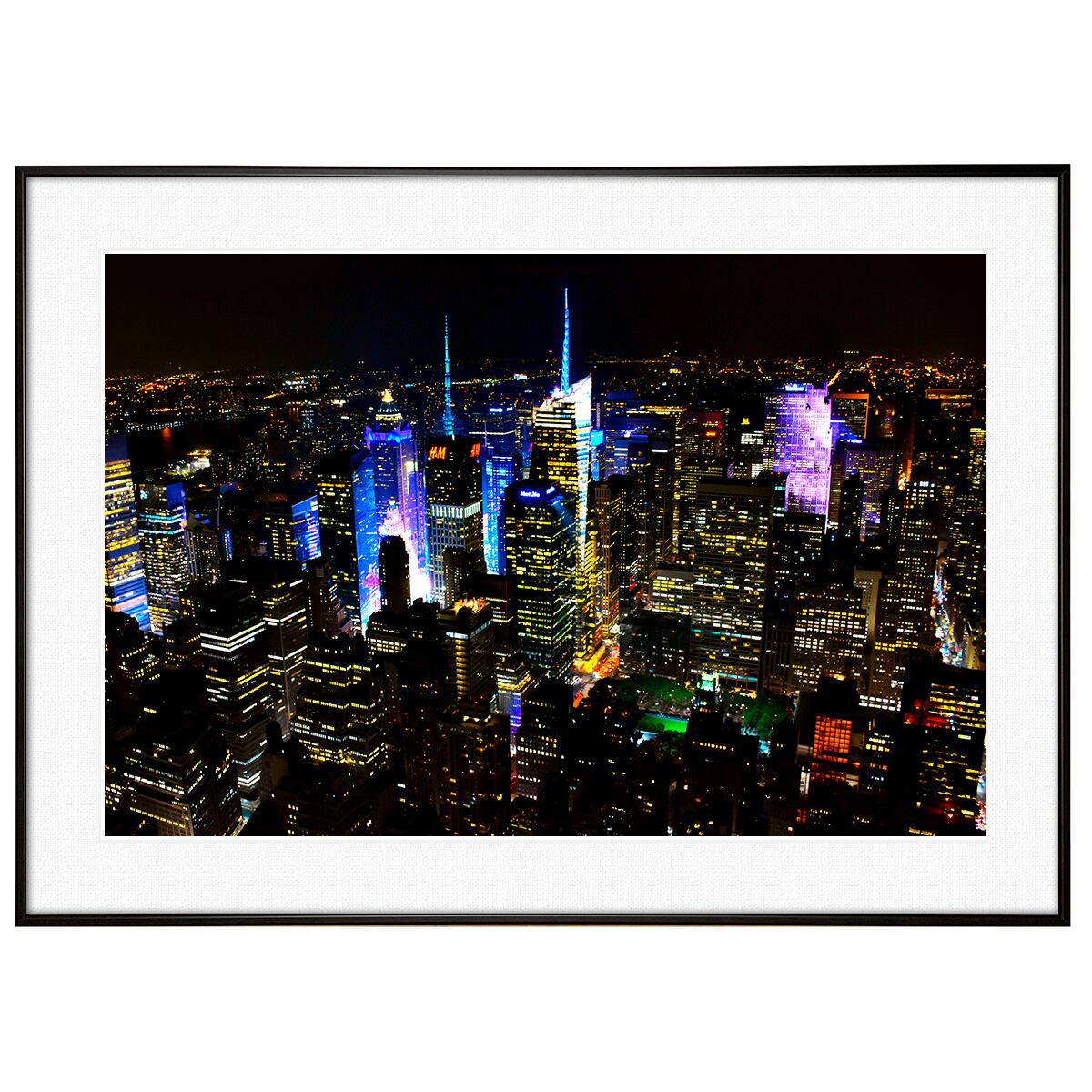 夜景写真 アメリカニューヨーク・シティ インテリアアートポスター額装 AS0442