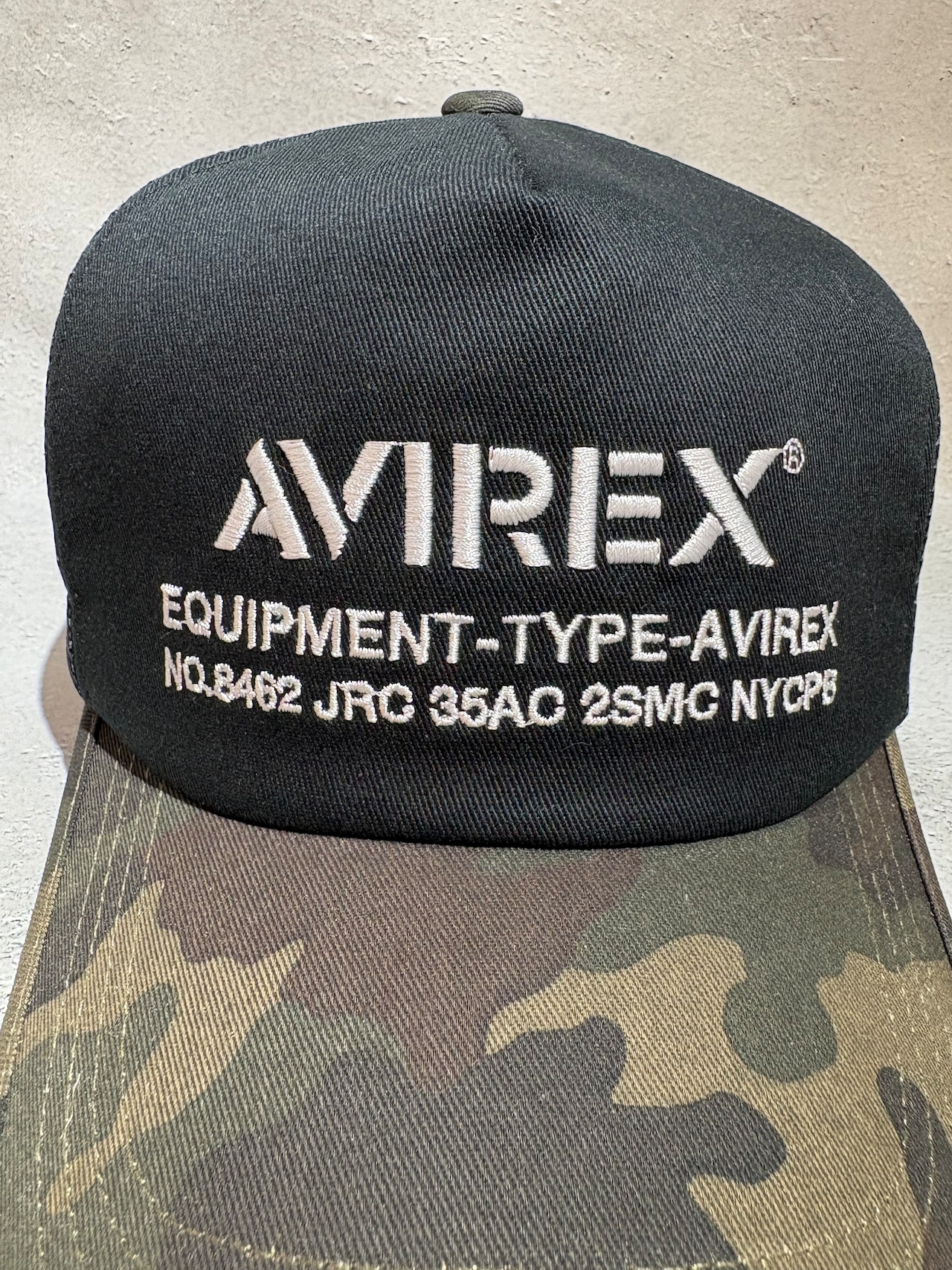 AVIREX / アヴィレックス NUMBERING MESH CAP メッシュキャップ ブラック×カモ ビックサイズ