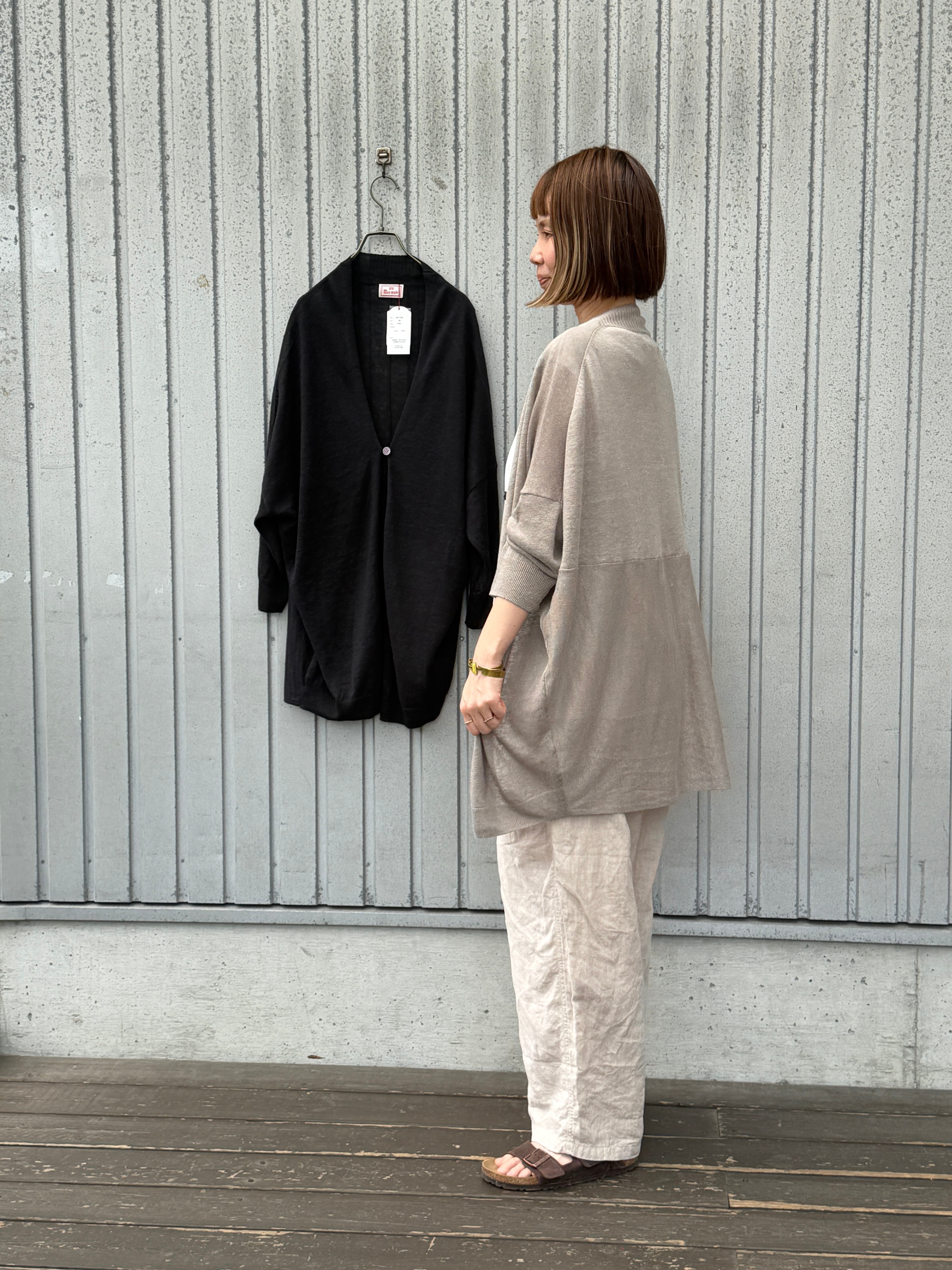 UV加工リネンミドル丈カーディガン/Mao made'26SS/621108 | WACKY