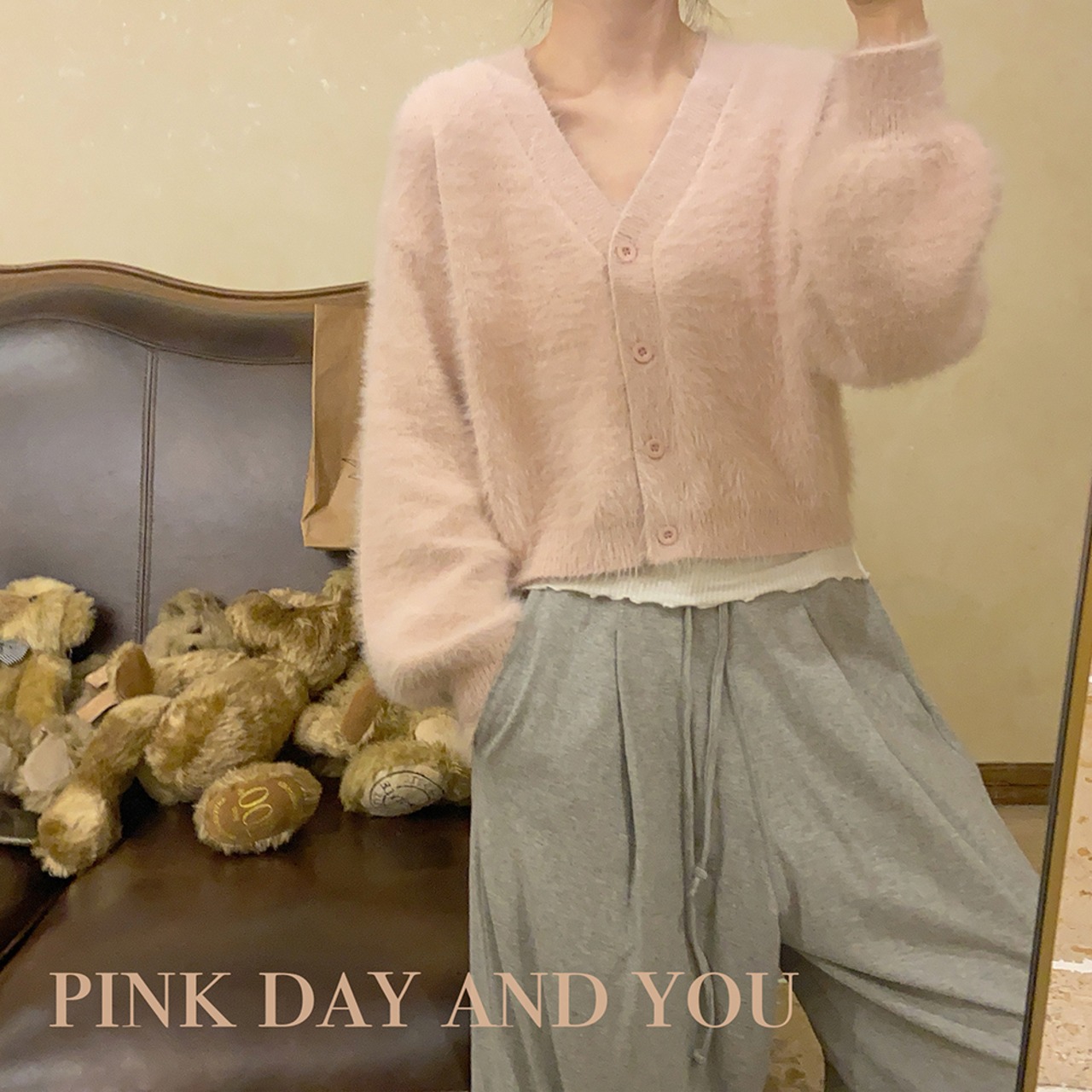 ニットモヘアカーディガン LK583