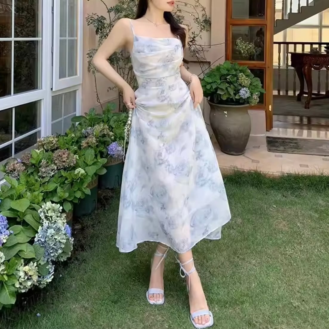 フラワーシフォンワンピース