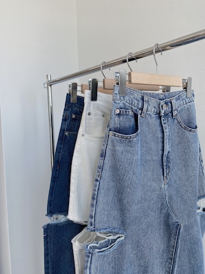 both side cut cocoon denim