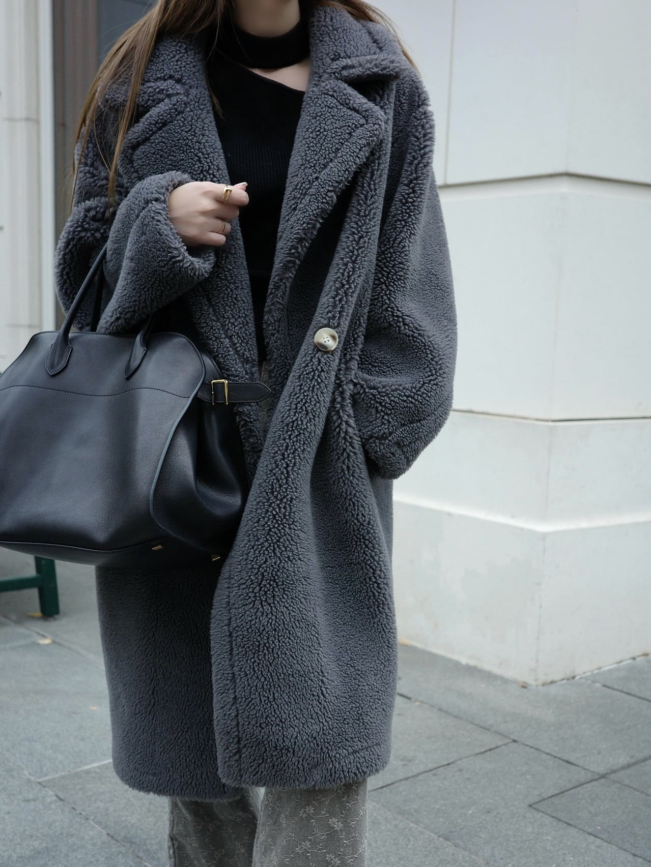 Teddy long coat / grey (11月下旬〜12月上旬頃発送予定)