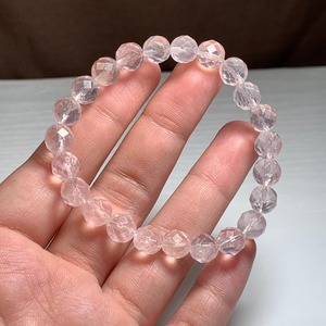 透明度高・ローズクォーツ多面カットブレスレット