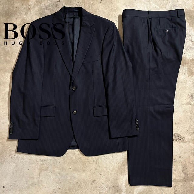 〖HUGO BOSS〗wool setup suit/ヒューゴボス ウール セットアップ スーツ/msize/#0510/osaka