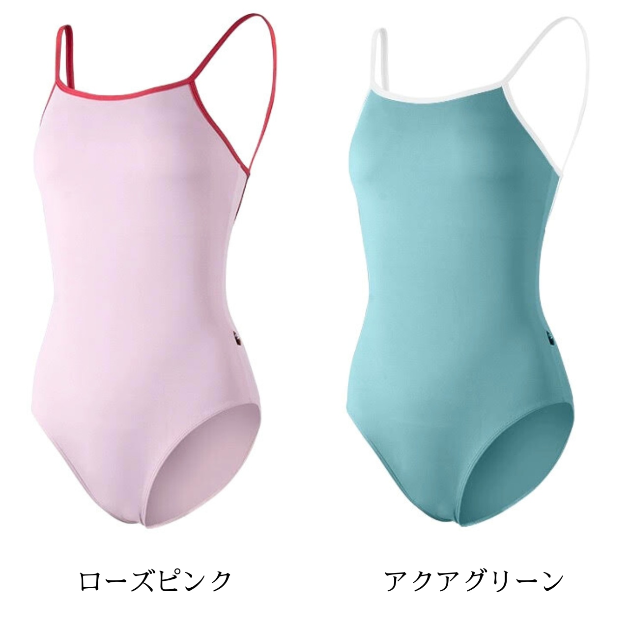 【即納】トリミングクロス キャミソールレオタード カーキグリーン S　L1143