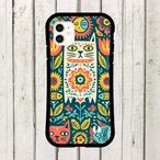 受注生産 iPhoneケース カラフルな花のタイル民芸柄｜花モチーフ PSYF005D