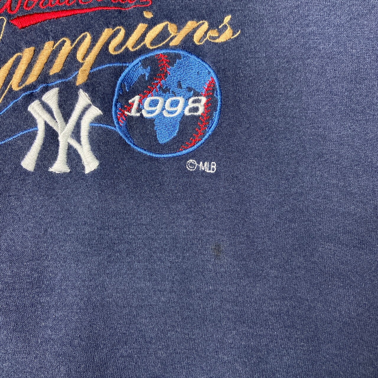 90年代 USA製 Lee リー MLB NEW YORK YANKEES チームロゴ 刺繍 