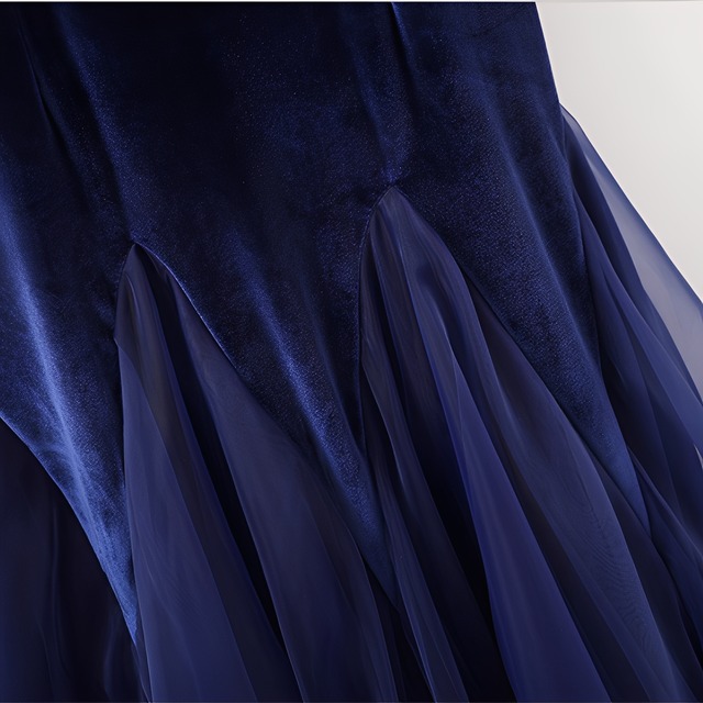 ハイネック シフォンスリーブ ドットメッシュ ドレス 1col　D00385