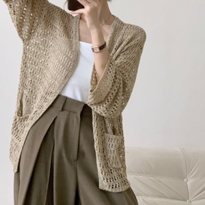 かぎ編みニットカーディガン W00302