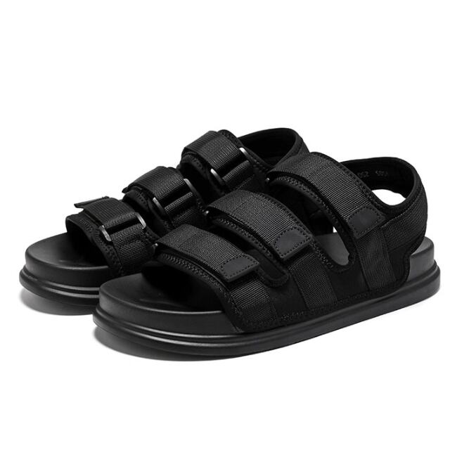 【予約販売】サンダル メンズ アウトドア 靴 スポーティー ブラック 黒 韓国 夏 シンプル フラット ラバー お洒落 こなれ感 シック ビーチサンダル カジュアル 24cm24.5cm/25cm/25.5cm/26cm/26.5cm/27cm