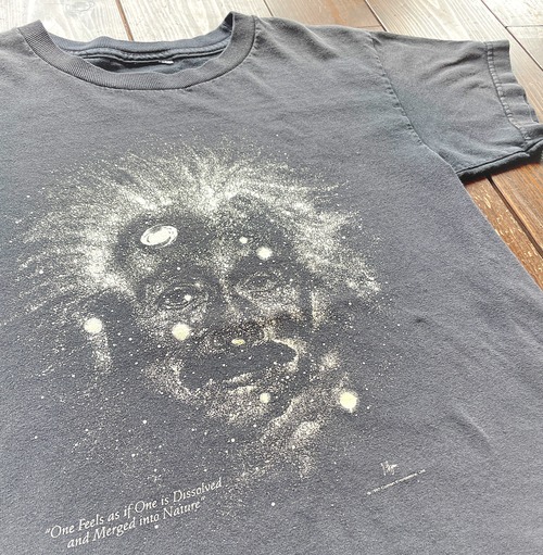 90s Einstein Luminous print T-Shirt  Size about  SMALL