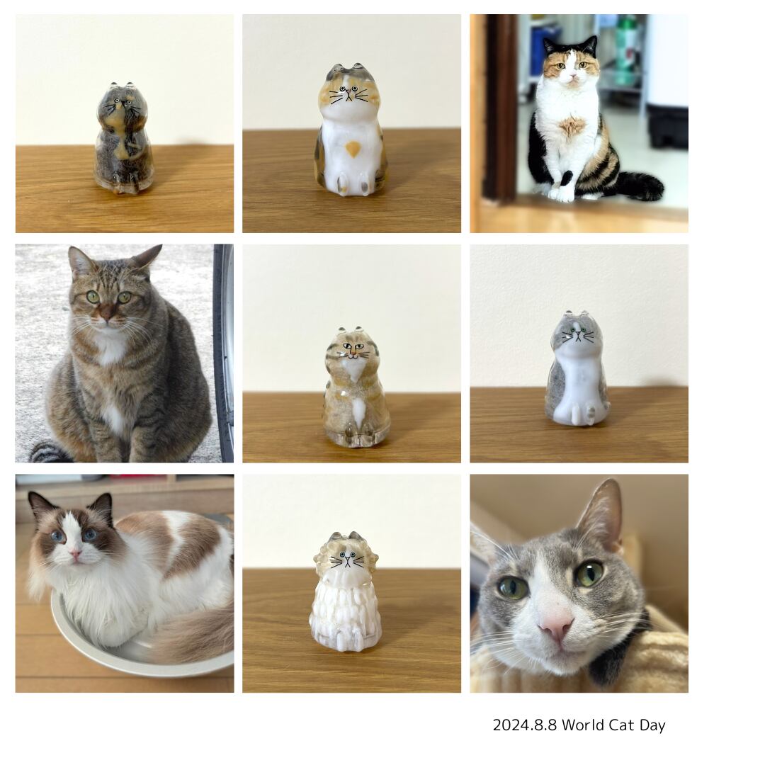 うちの子のけだまだま　セルフペイント　ねこ 　猫 セルフペイント ハチワレ猫に塗ってみる ガラスペイント | うち