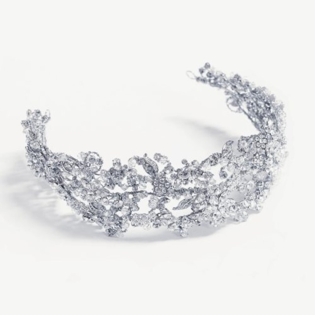 【レンタル】Ivory & Co. アイボリー・アンド・コー Jade ジェイド ブライダルティアラ クリスタル シルバー 結婚式 アクセサリー (IC-T32-R)