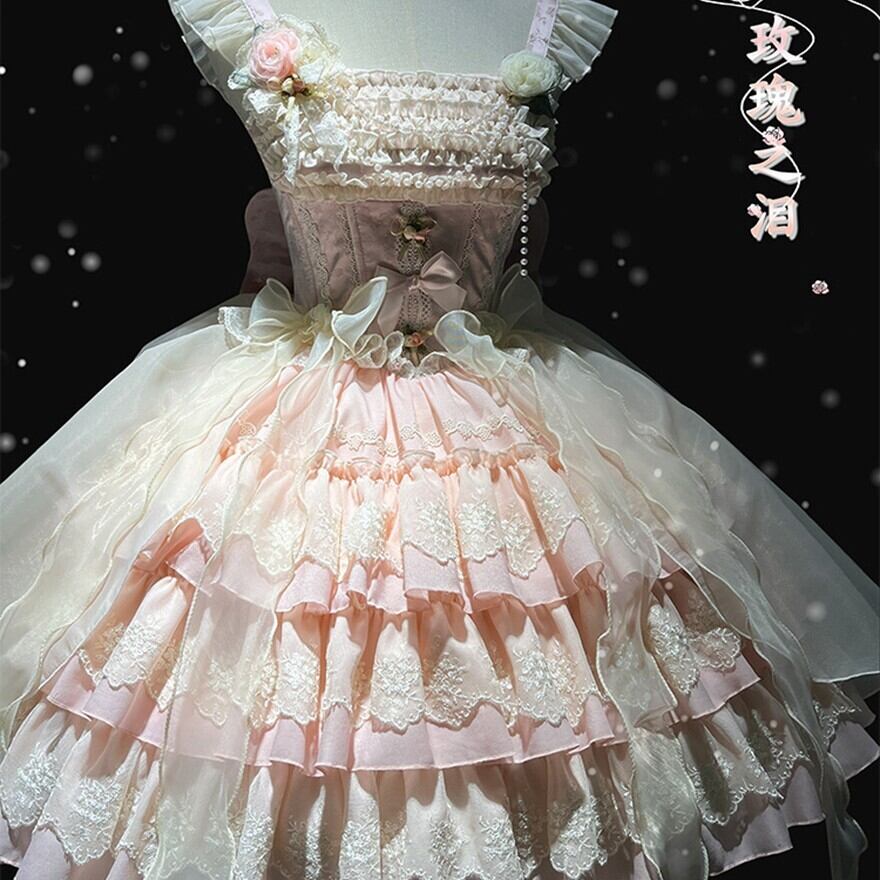 プリンセスロリィタ ゆめかわいいドレス ジャンパースカート ふんわり