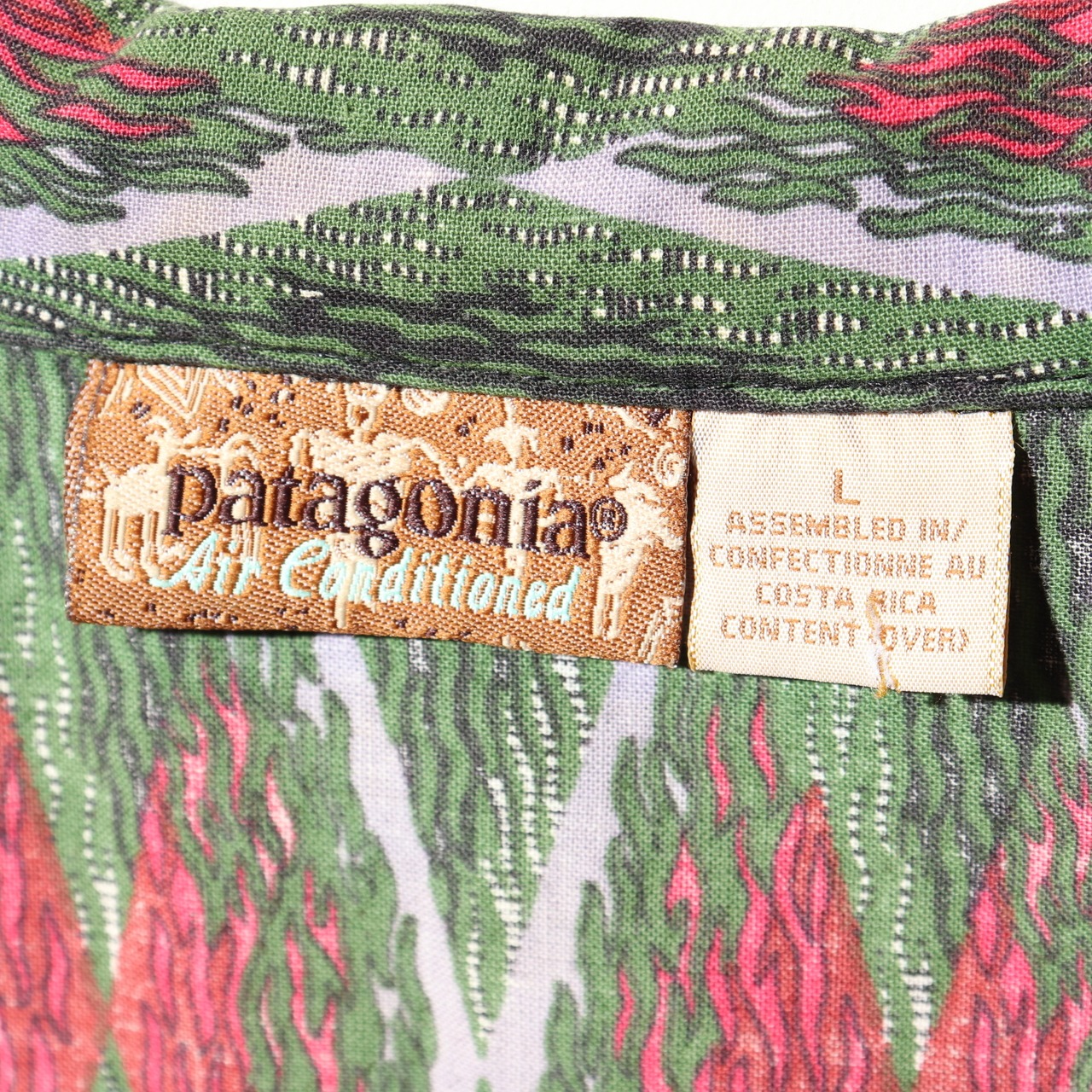 美品 L 93年 ACシャツ パタゴニア patagonia アロハ 緑 総柄 パタロハ pataloha