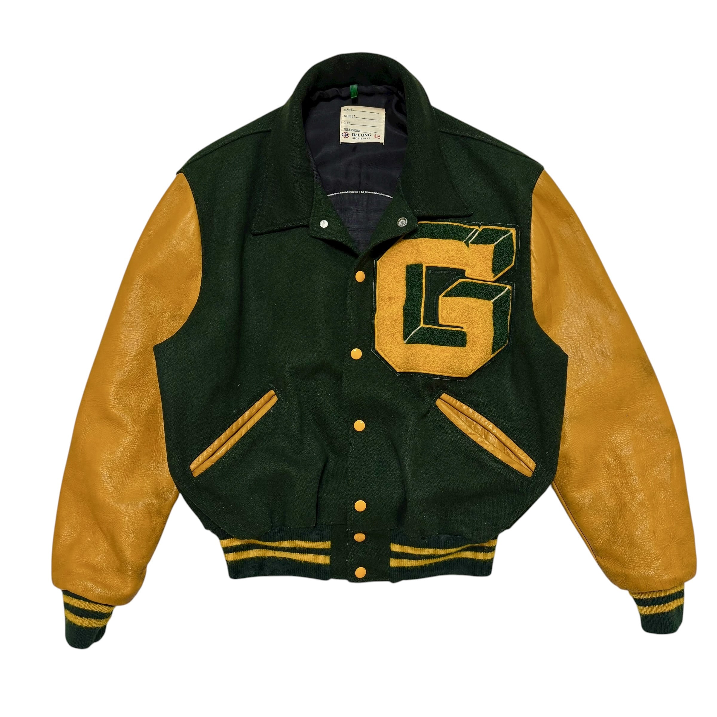 ビンテージ DeLONG デロング70s80sナイロンスタジャン アメフトXL ビンテージ DeLONG デロング70s80sナイロンスタジャン アメフトXL 古着